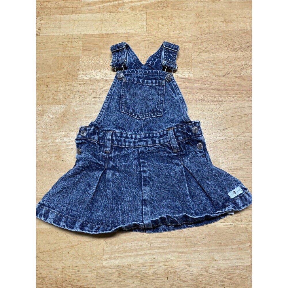 7 For All Mankind Denim Overalls Skirt Baby Girl Size 24 Months Los Angeles